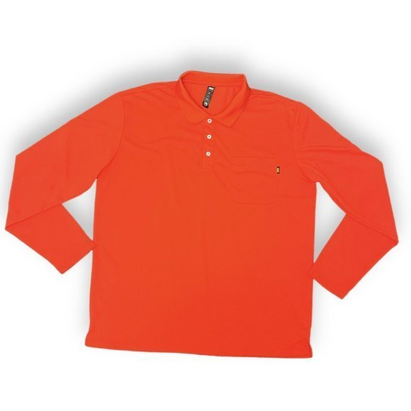 MIER Polo Shirt Men's Size XL Red Long Sleeve Collared‎ 100% Polyester - Picture 1 of 12